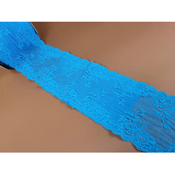 Koronka elastyczna w kolorze niebieskim
